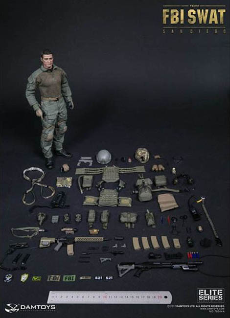 Damtoys FBI SWAT special weapons and tactics team radio with headset 1/6 toys