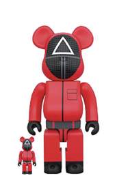 Squid Game Guard Triangle 100% & 400% Bearbrick Set