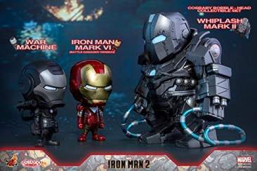 Cosbaby - Iron Man 2 - Iron Man Mark VI (Battle Damaged Version), War Machine & Whiplash Mark II