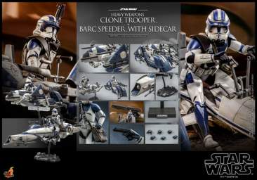 Heavy Weapons Clone Trooper and BARC Speeder with Sidecar Set